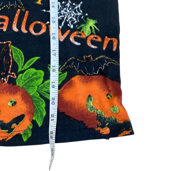 Vintage Jane Ashley Sz M Halloween Shirt Black Orange Beaded Haunted House - Picture 8 of 15